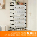 ZAPATERO VERTICAL ORDENASHOES CON 6 NIVELES EN ACERO INOXIDABLE Y PROTECCIÓN CONTRA EL POLVO