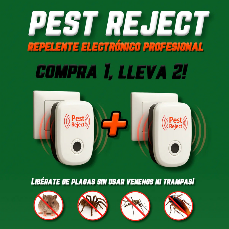 Repelente Ultrasónico Pest Reject™ – Seguro para mascotas y niños – COMPRA 1, LLEVA 2